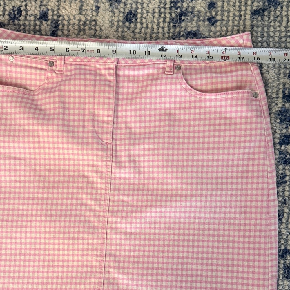 Talbots Pink Gingham Pencil Skirt - Picture 5 of 8